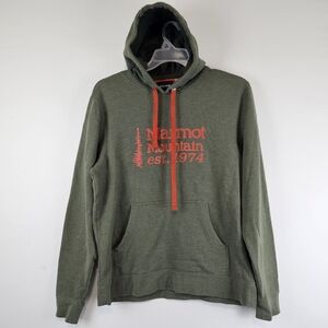 Marmot Mens Green Long Sleeve Pocket Fleece Pullover Hoodie Size Medium Mens